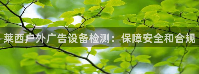 杏宇平台代理怎么赚钱快：莱西户外广告设备检测：保障安全和合规