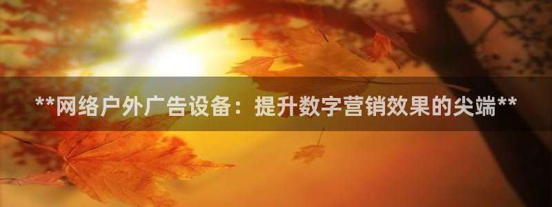 杏宇平台测速链接：**网络户外广告设备：提升数字营销效果的尖端**