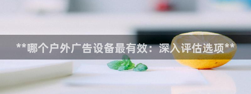 杏宇平台登录方法：**哪个户外广告设备最有效：深入评估选项**