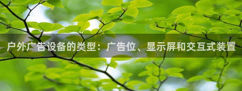 杏宇平台代理怎么样：户外广告设备的类型：广告位、显示屏和交互式装置
