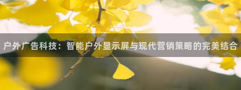 杏宇平台总代理：户外广告科技：智能户外显示屏与现代营销策略的完美结合