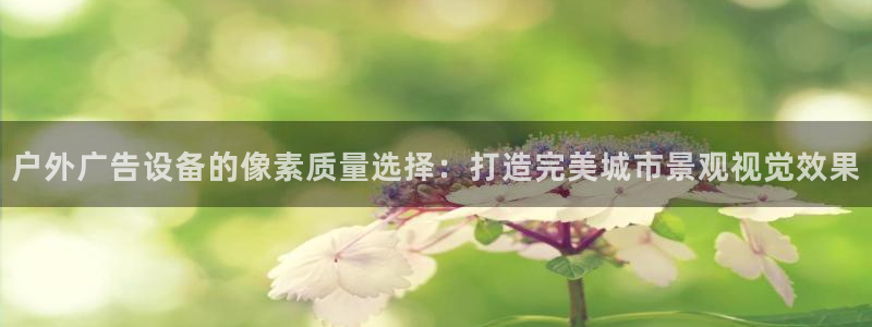 杏宇平台登录步骤：户外广告设备的像素质量选择：打造完美城市景观视觉效果